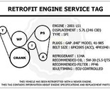 2001 LS1 5.7L Trans Am Retrofit Engine Service Tag Belt Routing Diagram ... - $14.95