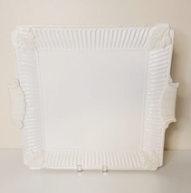 Lenox Butler&#39;s Pantry Square Cake Plate Tray Pattern Serving Handles 14” X 13” - £79.01 GBP