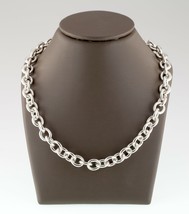 Heavy Sterling Silver Chain Link Necklace with Lobster Clasp 29&quot; - £395.68 GBP