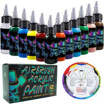 OPHIR - Original 12 Color Airbrush Acrylic Ink for Models Nail Art &amp; Sho... - £79.75 GBP
