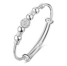 LMCIEZR Women&#39;s Simple Sterling Silver Beads Bangle - $65.41 CAD