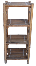 Bamboo Tiki 4-shelf Rack End Table Patio Deck Indoor Outdoor - £87.40 GBP