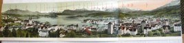 Postcard “Panorama von Luzern” early 1900 trifold colored view of Luzern surroun - £11.95 GBP