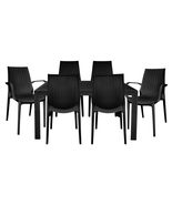 LeisureMod Kent Mid-Century Modern Weave Design 7-Piece Outdoor Dining S... - €773,02 EUR