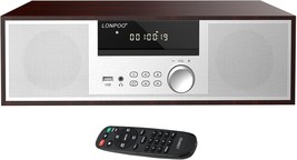 Lonpoo Stereo Shelf System For Home, Vintage Cd Player 40W Rms Micro, In,Silver - $124.99