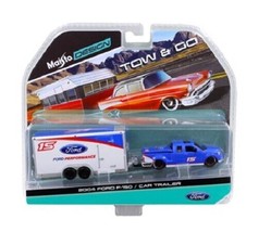 Maisto 1:64 TOW &amp; GO 2004 Ford F-150 Pickup Truck &amp; Car Trailer Blue 153... - $8.40