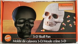 Wilton 3D Skull Heavy Cast Aluminum Cake Pan Mold Skeleton Halloween Gothic - £26.36 GBP