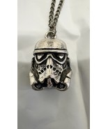 STAR WARS LFL Stamped STORM TROOPER HELMET NECKLACE WITH CHAIN - $48.55 CAD