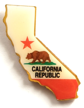 California Republic State Map Shape Red Star Bear Flag CA Travel Souveni... - $9.99