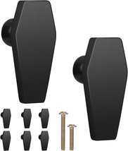 Gothvanity Wooden Coffin Cabinet Knobs 2.6 x 1.3 Inches-Black-Pack Of 7 - £19.46 GBP