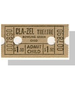 Cla-Zel Theatre Ticket, Tan, Bowling Green, Ohio/OH - $2.00