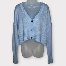 WOODEN SHIPS light blue wool &amp; mohair blend cropped oversized sweater Si... - £30.09 GBP
