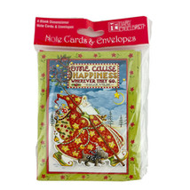 Mary Engelbreit Note Cards + Envs Dimensional Christmas Santa Blank Set Of 4 - £9.84 GBP