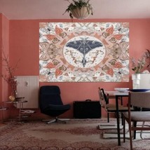 Skull Butterfly Moth Tapestry 5 ft x 4 ft Wall Hanging Boho Whimsy Home Decor