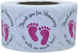 1.5 Inch Round Baby Shower Stickers, Thank You for Showering Us with So Much - £7.49 GBP