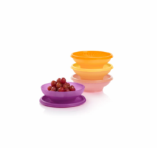 Tupperware Servalier Salad Cereal Bowls With Lids Seals Set of 4 16oz BPA Free - $29.65