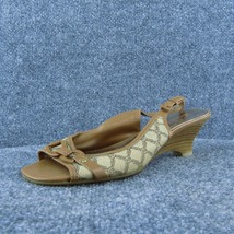 Etienne Aigner Taryn Women Slingback Shoes Brown Leather Buckle Size 7 Medium - £13.25 GBP