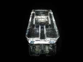 Heavy clear cigar ashtray NIB. Measures 7.5" L x 3.5" W x 1.5" H image 3