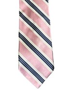 Nautica Mens Pink Blue White Repp Striped Regimental Silk Woven Necktie ... - £7.38 GBP