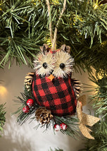 New Christmas Owl Red Buffalo Plaid Owl Christmas Tree Ornament - $6.25