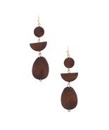 New Geometric Wood Bead Dangle Earrings - $202.61 MXN