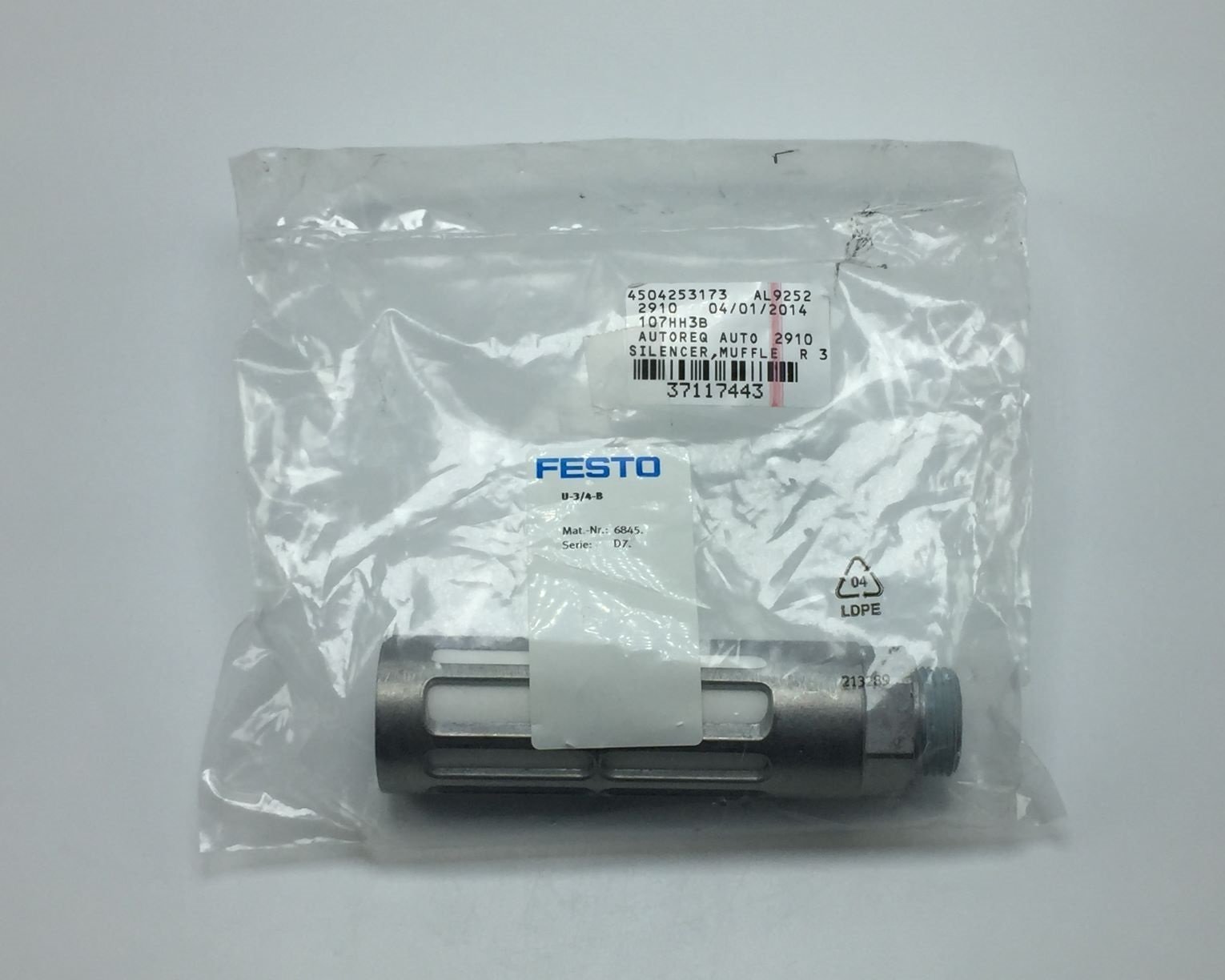 NEW FESTO U-3/4-B PNEUMATIC SILENCER 10,000I/MIN 0-10 - $17.00