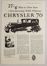 1927 Print Ad Chrysler 70 4-Door Cars Ever Increasing Public Preference - £13.17 GBP