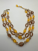Vintage W Germany Multi Strand Orange Necklace 15.25”-17.5” - £31.32 GBP