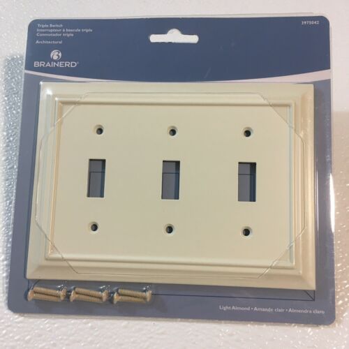 Light Almond Triple Switch Plate Architectural Brainerd 3575042 - £9.52 GBP