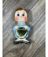 Enesco Ceramic Girl Figurine Two Little Words Get Lost Pearl Necklace Vintage - €17,30 EUR