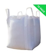 10 Pack - Heavy Duty FIBC Bulk Bag 2200 Lbs, Open Top Flat Bottom, Super Sack - $182.33