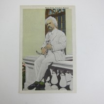 Linen Postcard Hannibal Missouri Mark Twain Portrait with Cat Vintage UNPOSTED - £7.98 GBP