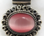 Taxco TL-91 Sterling Silver and Oval Pink Coral Pendant - £116.03 GBP