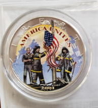2001 American Heroes Commemorative 1 oz Fine Silver Dollar US Mint COA - £39.83 GBP