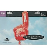 #1 Grad Hand Shape Red 34&quot; x 17&quot; by M &amp; D SuperShape Foil Balloon - $93.10 MXN