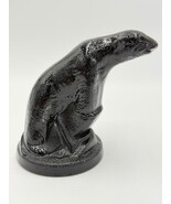 Vtg Summit Art Glass Company  Polar Bear Black Figurine 1972 Rare - $81.98 CAD