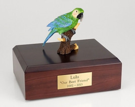 Parrot Green Figurine Bird Pet Cremation Urn Avail 3 Different Colors &amp; ... - £135.71 GBP+