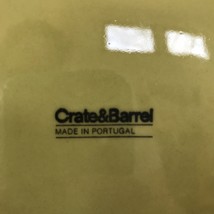 Set Pair Crate Barrel Olive Green Ceramic Painted Plates Bowls Portugal 8.25“ - $49.99