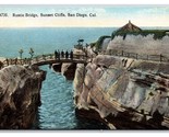 Sunset Cliffs Rustic Bridge San Diego California CA UNP DB Postcard Z9 - $4.90