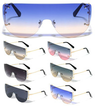 Flat Top Rimless Square One Piece Shield Lens Aviator Sunglasses Luxury Elegant - £6.38 GBP