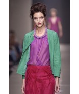 Alberta Ferretti Red Silk Chiffon Layered Architectural Skirt 40IT 6/8 NWT - £332.83 GBP