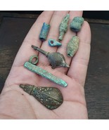 RARO Lote 9 Colgantes de Bronce Antiguo Cercano Oriente Artefactos de... - $104.64