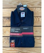 Dickies NWT Men’s Short Sleeve Twill Work shirt Size L Navy T11 - £17.69 GBP