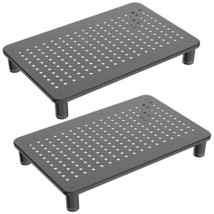 Adjustable Stackable Monitor Riser Stand with Matte Black Steel Finish - $90.08
