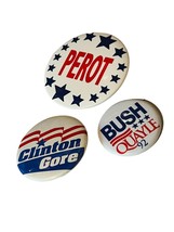 Political Pin Button Pinback President Campaign 1992 Perot Clinton Bush Quayle - £13.36 GBP