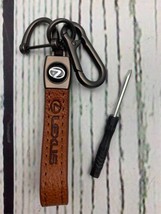 Microfiber Leather Car Keychain Universal Key Fob Keychain Leather Chain Brown - £11.67 GBP