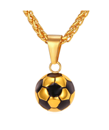 Charm Sport Ball Enamel Football Fashion Soccer Men Jewelry Gold Rope Chain - £23.63 GBP