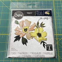 Brushstroke Flowers #1 Sizzix Thinlits Thin Metal Die Set by Tim Holtz 665209 - £9.40 GBP