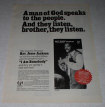 Rev. Jesse Jackson Cash Box Magazine Photo Ad Vintage 1970 I Am Somebody... - £15.79 GBP