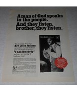 Rev. Jesse Jackson Cash Box Magazine Photo Ad Vintage 1970 I Am Somebody... - $364.86 MXN